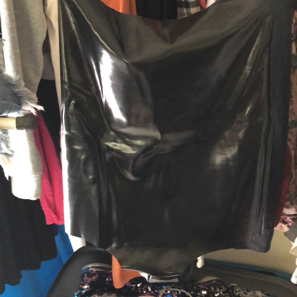 High waisted latex shorts